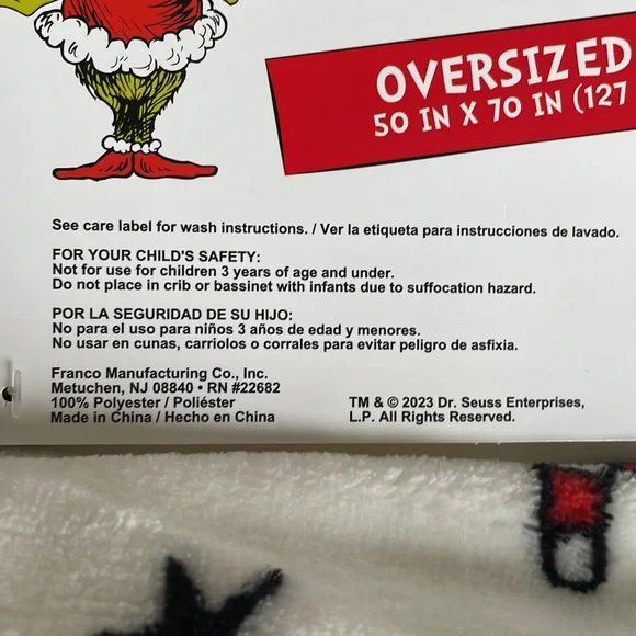 Grinch Throw Oversized LAST ONE - Picture 7 of 7